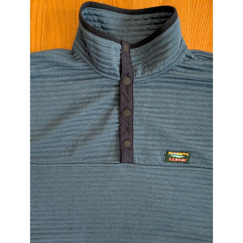 LL Bean Sweater Men's XL Blue Airlight Pullover 1/4 Snap Sweatshirt 506874